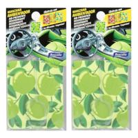 Auto parfum/luchtverfrisser - 2x - Appel geur - in handig zakje - 7 x 16
