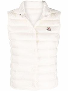 Moncler gilet matelassé à patch logo - Blanc