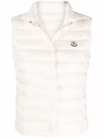 Moncler gilet matelassé à patch logo - Blanc - thumbnail