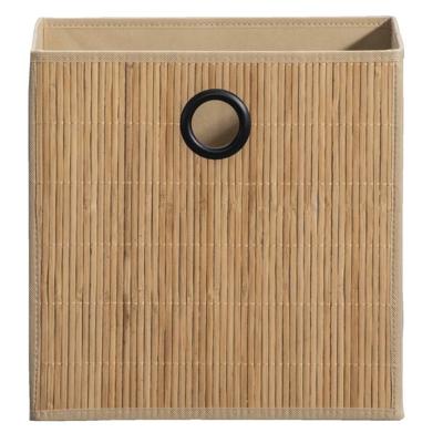 Leen Bakker - Opbergbox Kenzi - Naturel - 31x31x31 Cm - Bamboe - Beige#Geel