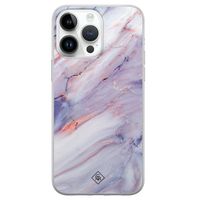 iPhone 14 Pro Max siliconen hoesje - Marmer paars iPhone 14 Pro Max siliconen hoesje - Marmer paars