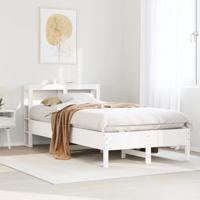 Bedframe zonder matras massief grenenhout wit 90x200 cm