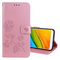 Voor Xiaomi Redmi 5 Rose reliëf horizontale Flip milieu PU lederen draagtas met houder & kaartsleuven & portemonnee (Rose goud)