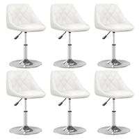 Eetkamerstoelen 6 st kunstleer wit