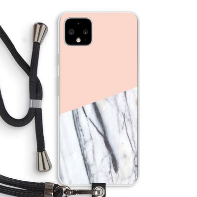 A touch of peach: Pixel 4 XL Transparant Hoesje met koord