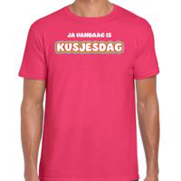 Verkleed T-shirt voor heren - kusjesdag - roze - carnaval - foute party - thumbnail