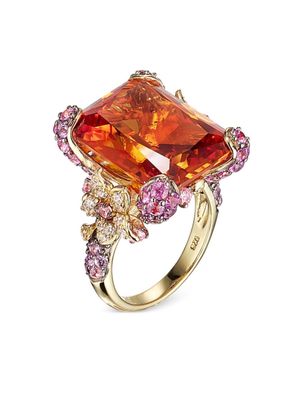 Anabela Chan bague Imperial Cinderella en or blanc et jaune 18ct - Orange