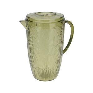 Schenkkan/waterkan - groen - 2500 ML - kunststof - D14 x H21 cm - Schenkkannen