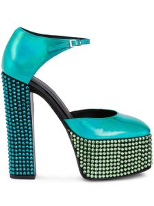 Giuseppe Zanotti escarpins Bebe Strass à plateforme 150 mm - Vert