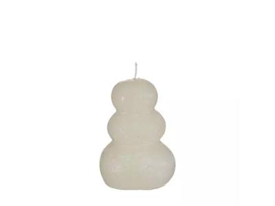 Pebble candle d7xh9,5 cm, wit - Hortus