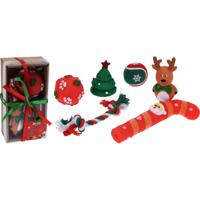 Honden speeltjes - 6x - giftbox - speelgoed - huisdieren - kerstcadeau