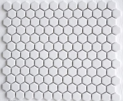 Porcelain Vintage White Matt mozaiek hexagon 23x26 mm wit mat