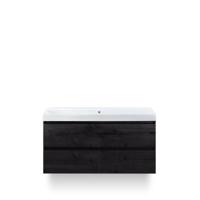 Maxx XL Badmeubelset 120 cm - Black Oak - Wastafel Just Enkel Zonder kraangat