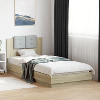 Bedframe met hoofdeinde bewerkt hout sonoma eiken 100x200 cm