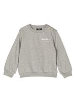 Balmain Kids pull en jersey à logo imprimé - Gris - thumbnail