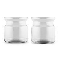 Set van 2x stuks transparante home-basics vaas/vazen van glas 19 x 19 cm Brenda - Vazen - thumbnail