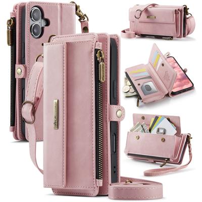Caseme iPhone 17 hoesje - portemonnee tasje - Lichtroze