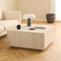 Bendt Vierkante Salontafel 'Flavian' Travertin look, 90 x 90cm, kleur Beige