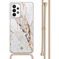 Samsung Galaxy A23 hoesje met koord - Marmer goud