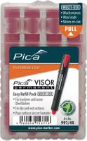 Pica Vullingenset | 4x rood | watervast | Pica Visor perm. reservestiften 991/40 | 4 stiften / set | 1 stuk - 991/40 - 991/40