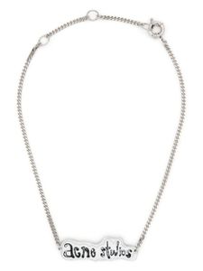 Acne Studios collier en chaîne à pendentif logo - Argent