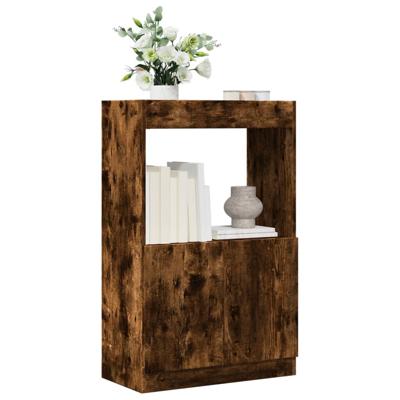 Hoge kast 63x33x100 cm bewerkt hout gerookt eikenkleurig