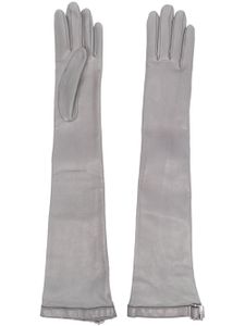 ARMARIUM gants longs en cuir à détail de boucle - Gris