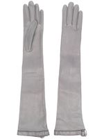 ARMARIUM gants longs en cuir à détail de boucle - Gris