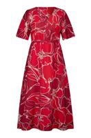 Fransje flower dress - ruby red/coral red - 13664