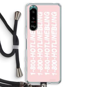 Hotline bling pink: Sony Xperia 5 III Transparant Hoesje met koord