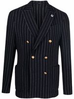 Lardini blazer à fines rayures - Bleu