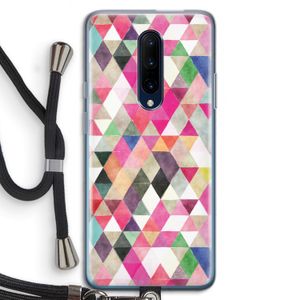 Gekleurde driehoekjes: OnePlus 7 Pro Transparant Hoesje met koord