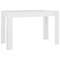 vidaXL Eettafel 120x60x76 cm spaanplaat hoogglans wit