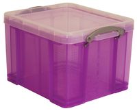 Really Useful Box opbergdoos 35 liter, transparant paars - thumbnail