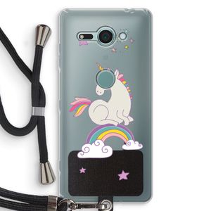 Regenboog eenhoorn: Sony Xperia XZ2 Compact Transparant Hoesje met koord