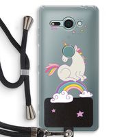 Regenboog eenhoorn: Sony Xperia XZ2 Compact Transparant Hoesje met koord