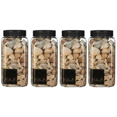 4x Decoratie/hobby steentjes licht bruin / creme 650 ml