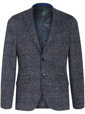 ETRO blazer boutonné à carreaux - Bleu
