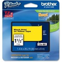 Brother Gloss Laminated Labelling Tape - 36mm, Black/Yellow - thumbnail