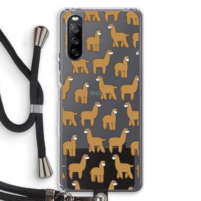 Alpacas: Sony Sony Xperia 10 III Transparant Hoesje met koord