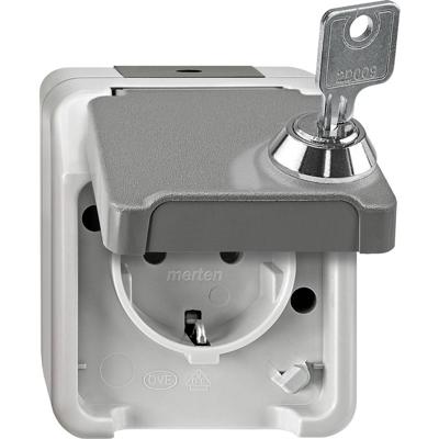 Merten MEG2423-8029 Wandcontactdoos AquaStar Lichtgrijs 1 stuk(s)