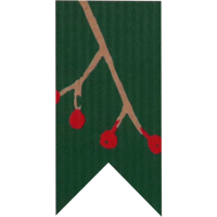 Etiket | papier | Vaandel blad | 60x30mm | bruin kraft/groen | rol à 500 stuks