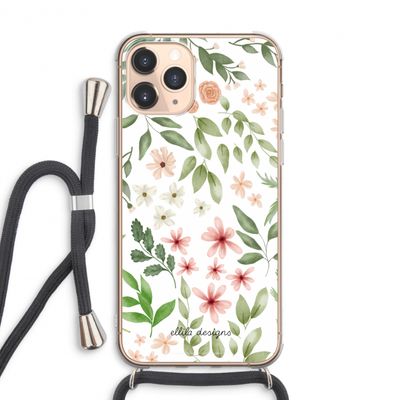 Botanical sweet flower heaven: iPhone 11 Pro Max Transparant Hoesje met koord