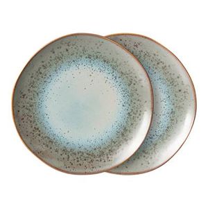 HKliving 70's Dinerbord Ø 29 cm - Set van 2 - Mineral