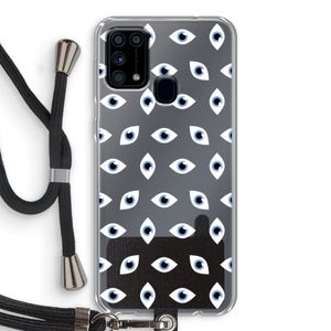 Eyes pattern: Samsung Galaxy M31 Transparant Hoesje met koord