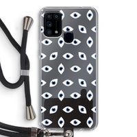 Eyes pattern: Samsung Galaxy M31 Transparant Hoesje met koord