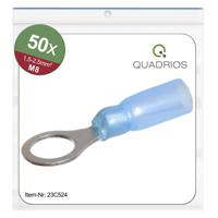 Quadrios 23C524 Ringkabelschoen Dwarsdoorsnede (max.): 2.5 mm² Gat diameter: 8.5 mm Deels geïsoleerd Blauw 50 stuk(s)