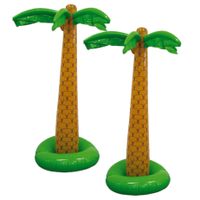 Set van 2x stuks tropische Hawaii party palmboom/bomen opblaasbaar van 180 cm