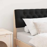 Gestoffeerd hoofdbord Zwart 80 cm Massief grenenhout