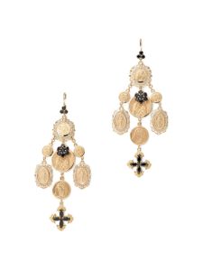 Dolce & Gabbana boucles d'oreilles Sicily en or 18ct à pendentif croix